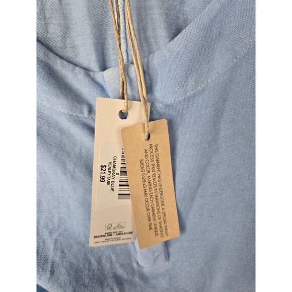 Natural Reflections  Women's Chambray Blue Snap Henley Tank Top Size Small NWT - Picture 5 of 10